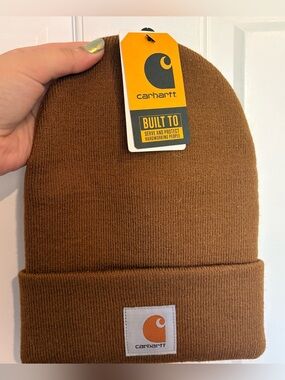 Carhartt knit cuffed Beanie brown winter work hat cap outdoors one size A18